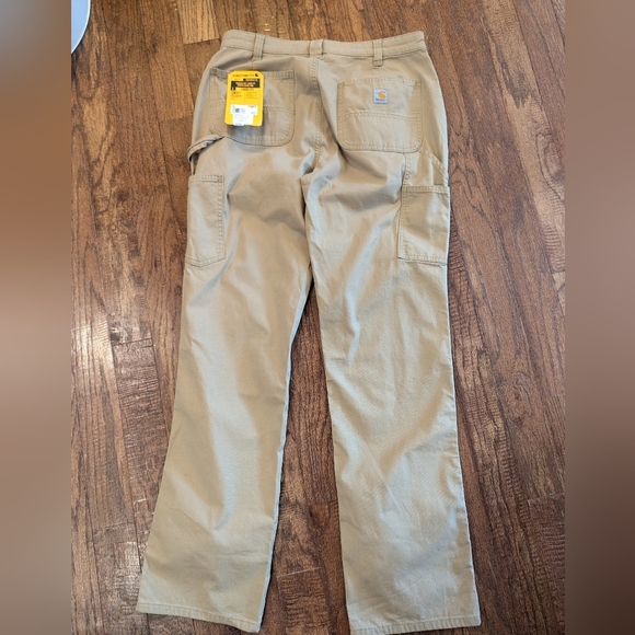 Carhartt Women's Rugged Flex Loose Fit Canvas Work Pant, Khaki, 10 Tall - Picture 8 of 14